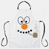 Cartoon Christmas Snowman Face Schürze (Vorderseite)