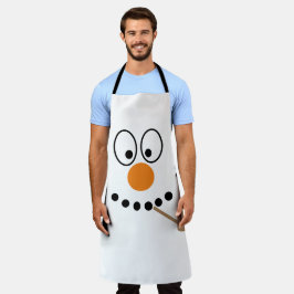 Cartoon Christmas Snowman Face Schürze
