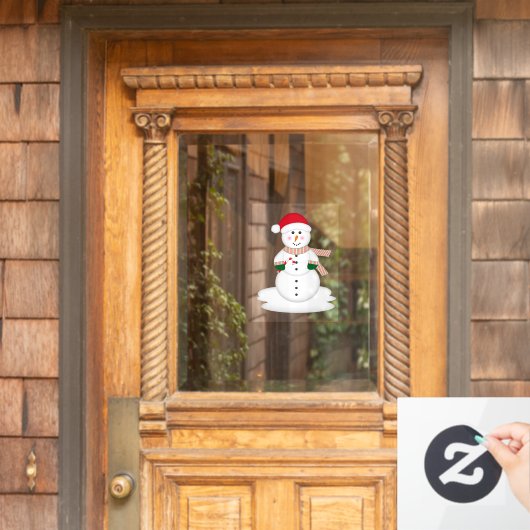 Cartoon Christmas Snowman Fensteraufkleber (Haustür)