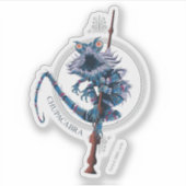 Cartoon Chupacabra & Elder Wand Aufkleber (Vorderseite)