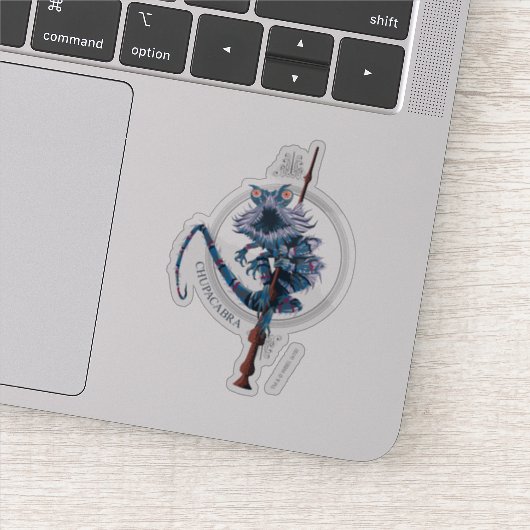 Cartoon Chupacabra & Elder Wand Aufkleber (Detail)