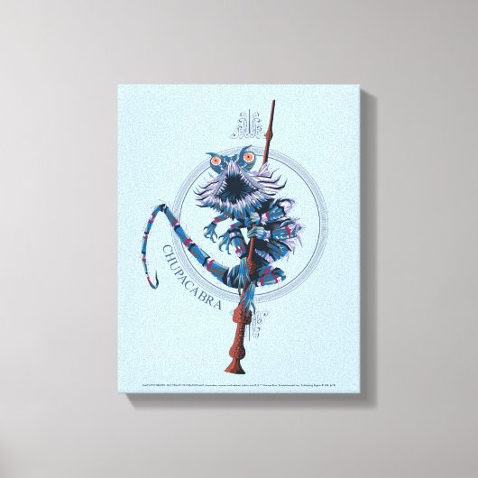 Cartoon Chupacabra & Elder Wand Leinwanddruck (Vorderseite)
