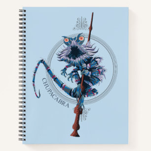 Cartoon Chupacabra & Elder Wand Notizblock