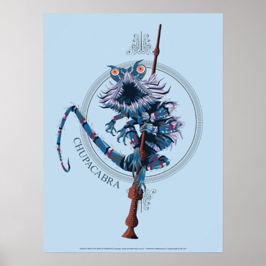 Cartoon Chupacabra & Elder Wand Poster (Vorne)