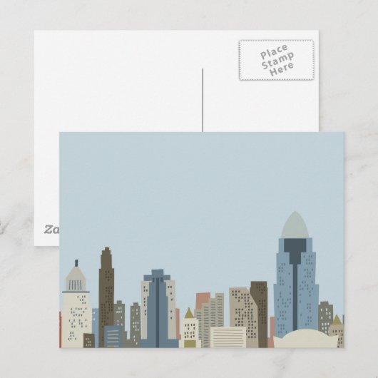Cartoon Cincinnati Postkarte (Vorne/Hinten)