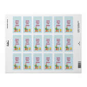 Cartoon Circus Clown und Buchzeichen für Tiere Adressaufkleber (Vorne)