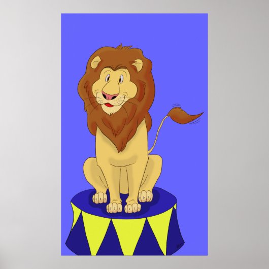 Cartoon Circus Lion Poster Print (Vorne)