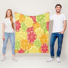 Cartoon Citrus Fleecedecke