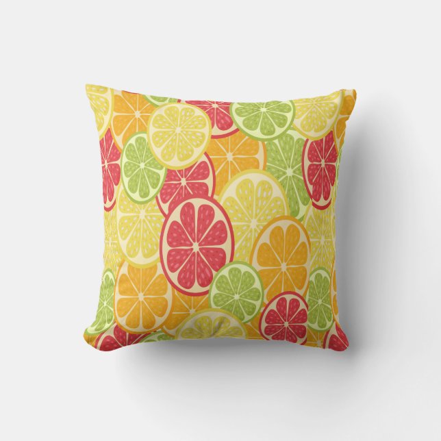 Cartoon Citrus Kissen (Vorderseite)