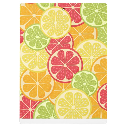 Cartoon Citrus Notebook Klemmbrett (Rückseite)