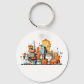 Cartoon City Skyline Schlüsselanhänger - Animated  (Vorderseite)