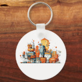 Cartoon City Skyline Schlüsselanhänger - Animated  (Vorderseite)
