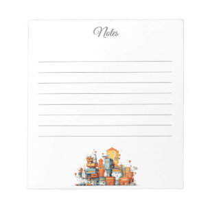 Cartoon City Urban Notepad - Animiertes Stadtbild Notizblock