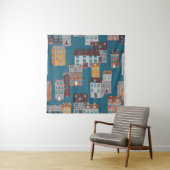 Cartoon City Vintag Wallpaper Wandteppich (Beispiel)