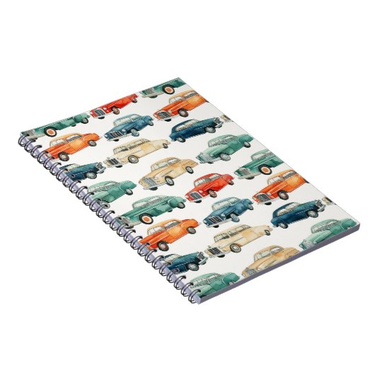 Cartoon Classic Cars Notebook Notizblock (Rechte Seite)
