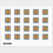 Cartoon Clip Art Chocolate Chip Cookie Dessert Quadratischer Aufkleber (Blatt)