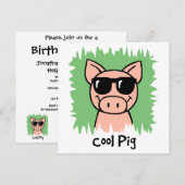 Cartoon Clip Art Coole Schweinsunglille Junge Gebu Einladung (Vorne/Hinten)