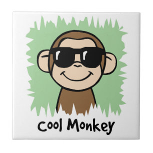Cartoon-Clip-Art cooler Affe mit Sonnenbrille Fliese