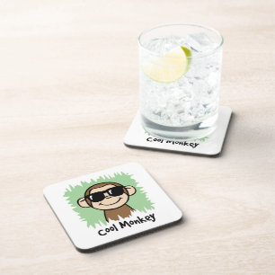 Cartoon-Clip-Art cooler Affe mit Sonnenbrille Untersetzer
