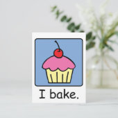 Cartoon Clip Art Cupcake Dessert Rosa Zuckerguss Postkarte (Stehend Vorderseite)