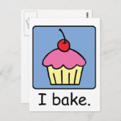 Cartoon Clip Art Cupcake Dessert Rosa Zuckerguss Postkarte (Vorne/Hinten)