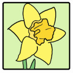Cartoon Clip Art Daffodil Spring Garden Flower Freistehende Fotoskulptur<br><div class="desc">Cartoonclipkunst-Blumenentwurf,  der eine blühende gelbe Gartennarzissen-Frühlings-Blume in einem quadratischen Rahmen kennzeichnet.</div>