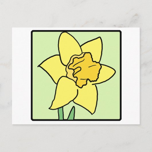 Cartoon Clip Art Daffodische Frühlingsgarten Blume Postkarte (Vorderseite)