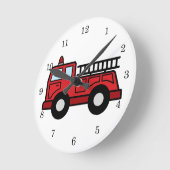 Cartoon Clip Art Firetruck Emergency Vehicle Truck Runde Wanduhr (Winkel)
