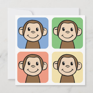 Cartoon Clip Art I Liebe Affen Geburtstagsparty Einladung