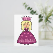 Cartoon Clip Art Niedlich Big Sister Princess Hear Postkarte (Stehend Vorderseite)