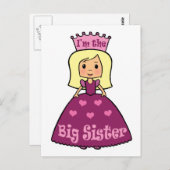 Cartoon Clip Art Niedlich Big Sister Princess Hear Postkarte (Vorne/Hinten)