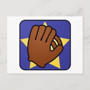 Cartoon Clip Art Sport Baseball Glove Gold Star Postkarte