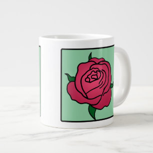 Cartoon Clip Art Valentinstag Rote Rose Blume Jumbo-Tasse