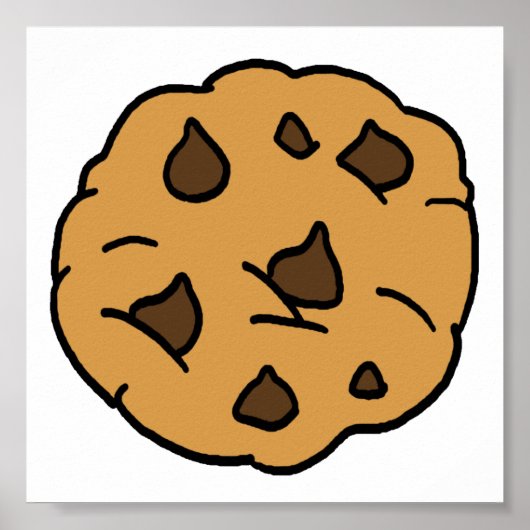 Cartoon Clipart HUGE Chocolate Chip Cookie Dessert Poster (Vorne)