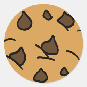 Cartoon Clipart HUGE Chocolate Chip Cookie Dessert Runder Aufkleber