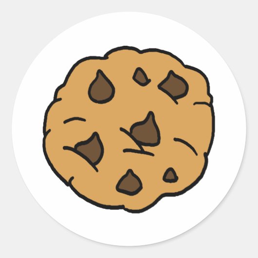 Cartoon Clipart HUGE Chocolate Chip Cookie Dessert Runder Aufkleber (Vorderseite)