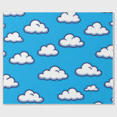 Cartoon Cloud Pattern – Seamless Sky Design Geschenkpapier (Flach)