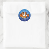 Cartoon Clownfisch Runder Aufkleber (Tasche)