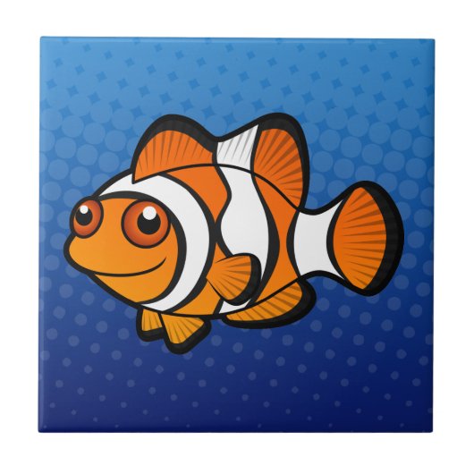 Cartoon Clownfish Fliese (Vorderseite)