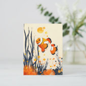 Cartoon Clownfish im Korallenriff Postkarte (Stehend Vorderseite)