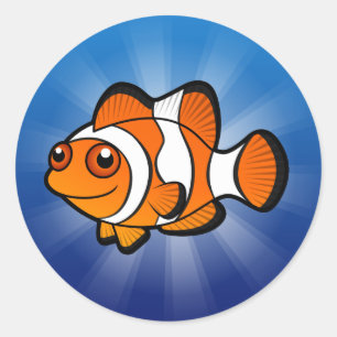 Cartoon Clownfish Runder Aufkleber