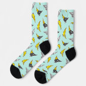 Cartoon Cockatiel-Muster Socken (Linkes Detail)