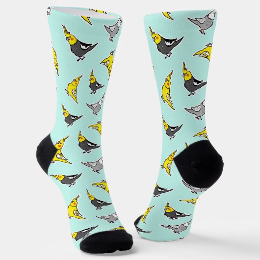 Cartoon Cockatiel-Muster Socken (Gewinkelt)
