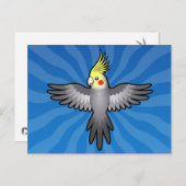 Cartoon Cockatiel Postkarte (Vorne/Hinten)