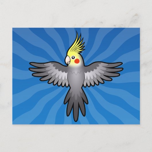 Cartoon Cockatiel Postkarte (Vorderseite)