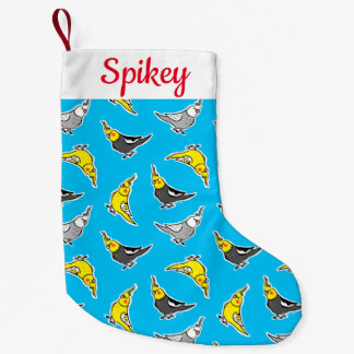 Cartoon Cockatiels Muster Kleiner Weihnachtsstrumpf