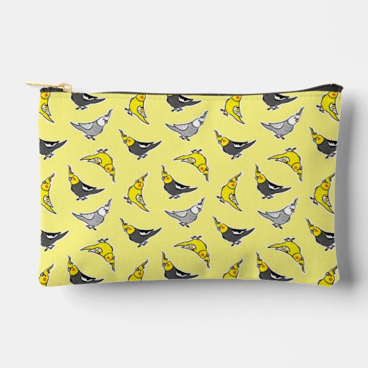 Cartoon Cockatiels Pattern Zubehörtasche (Vorderseite)