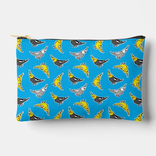 Cartoon Cockatiels Pattern Zubehörtasche (Vorderseite)