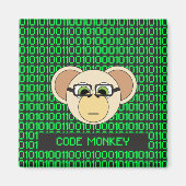Cartoon Code Monkey Geek Magnet (Vorne)