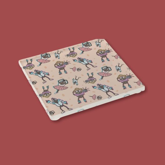 Cartoon Coffee Bean Dance Party Glasuntersetzer